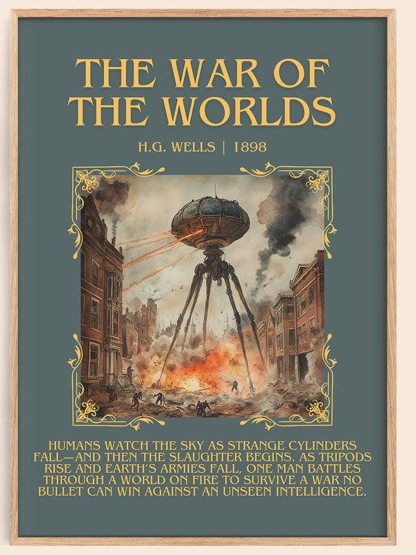 The War Of The Worlds Minimalist Book Poster by H.G. Wells