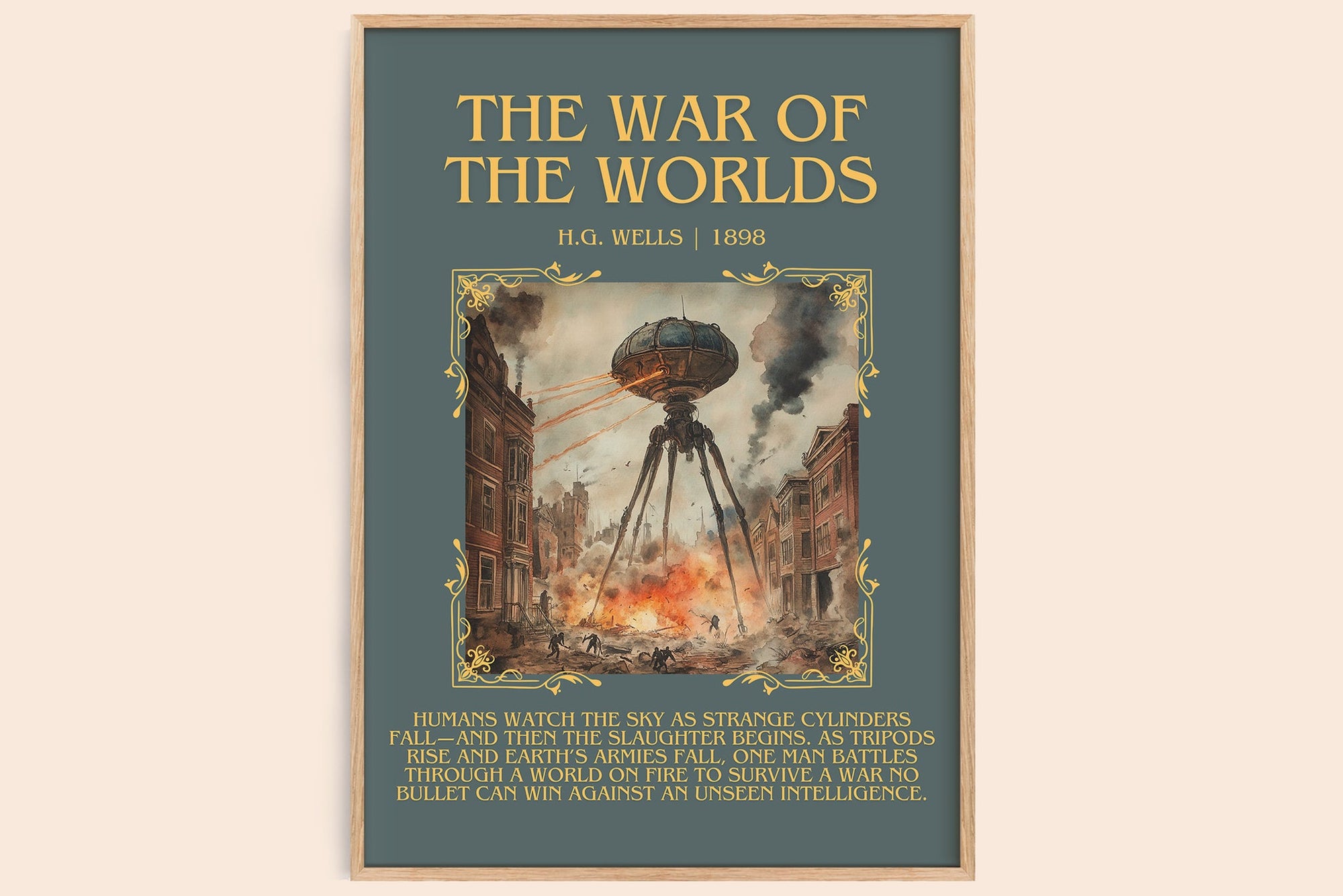 The War Of The Worlds Minimalist Book Poster by H.G. Wells