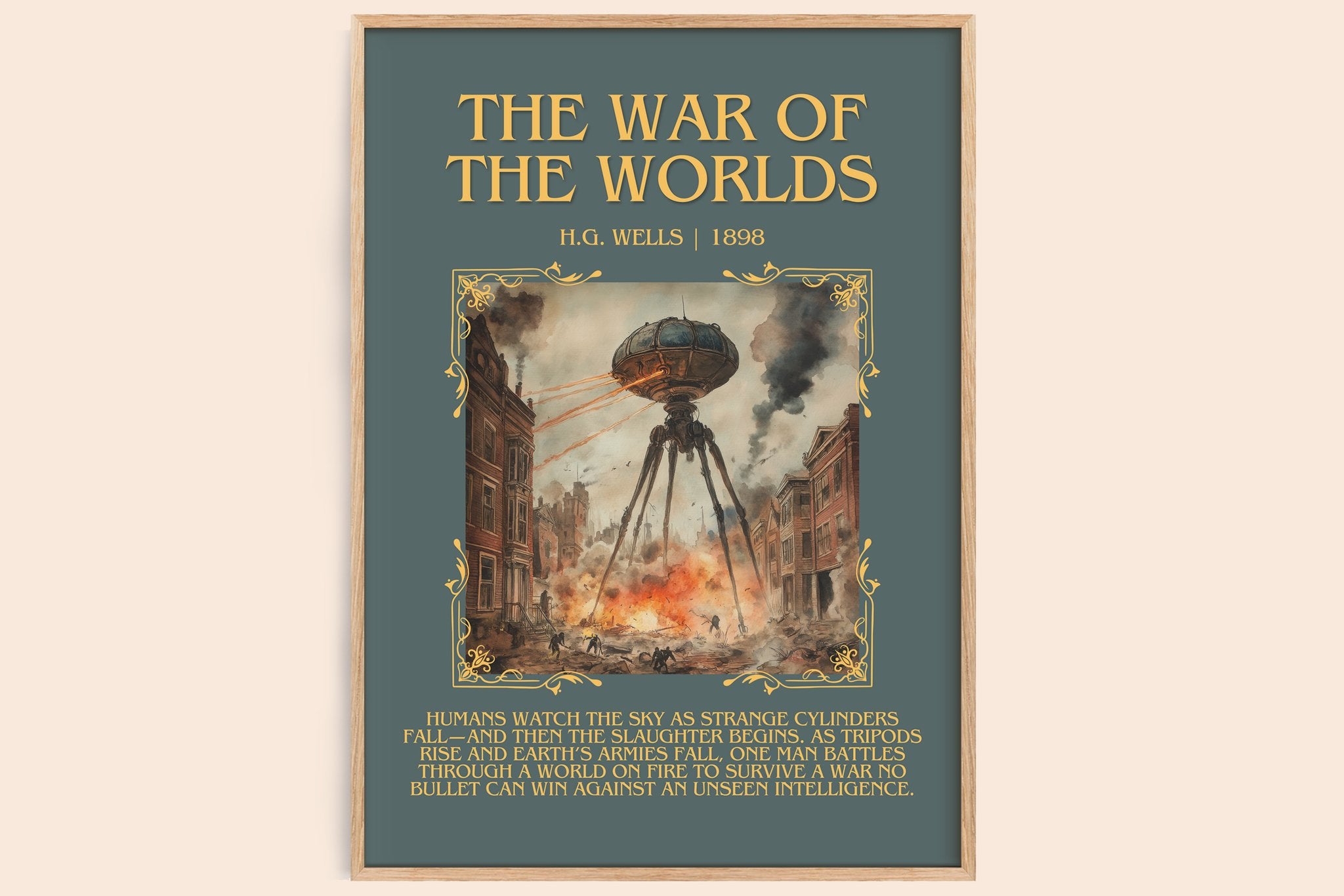 The War Of The Worlds Minimalist Book Poster by H.G. Wells