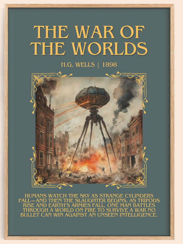 The War Of The Worlds Minimalist Book Poster by H.G. Wells