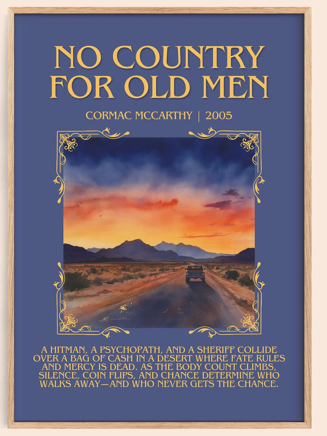 No Country For Old Men Minimalist Book Poster by Cormac Mccarthy