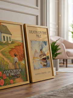 Anne'S House Of Dreams watercolour print framed by window – literary home decor