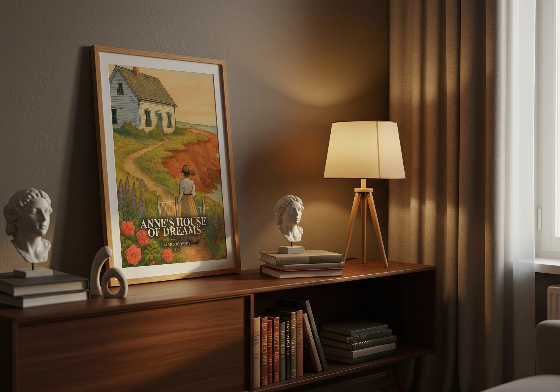 Anne'S House Of Dreams watercolour print on bookshelf – L.M. Montgomery fan gift