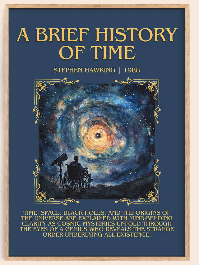 A Brief History of Time Minimalist Book Poster by Stephen Hawking