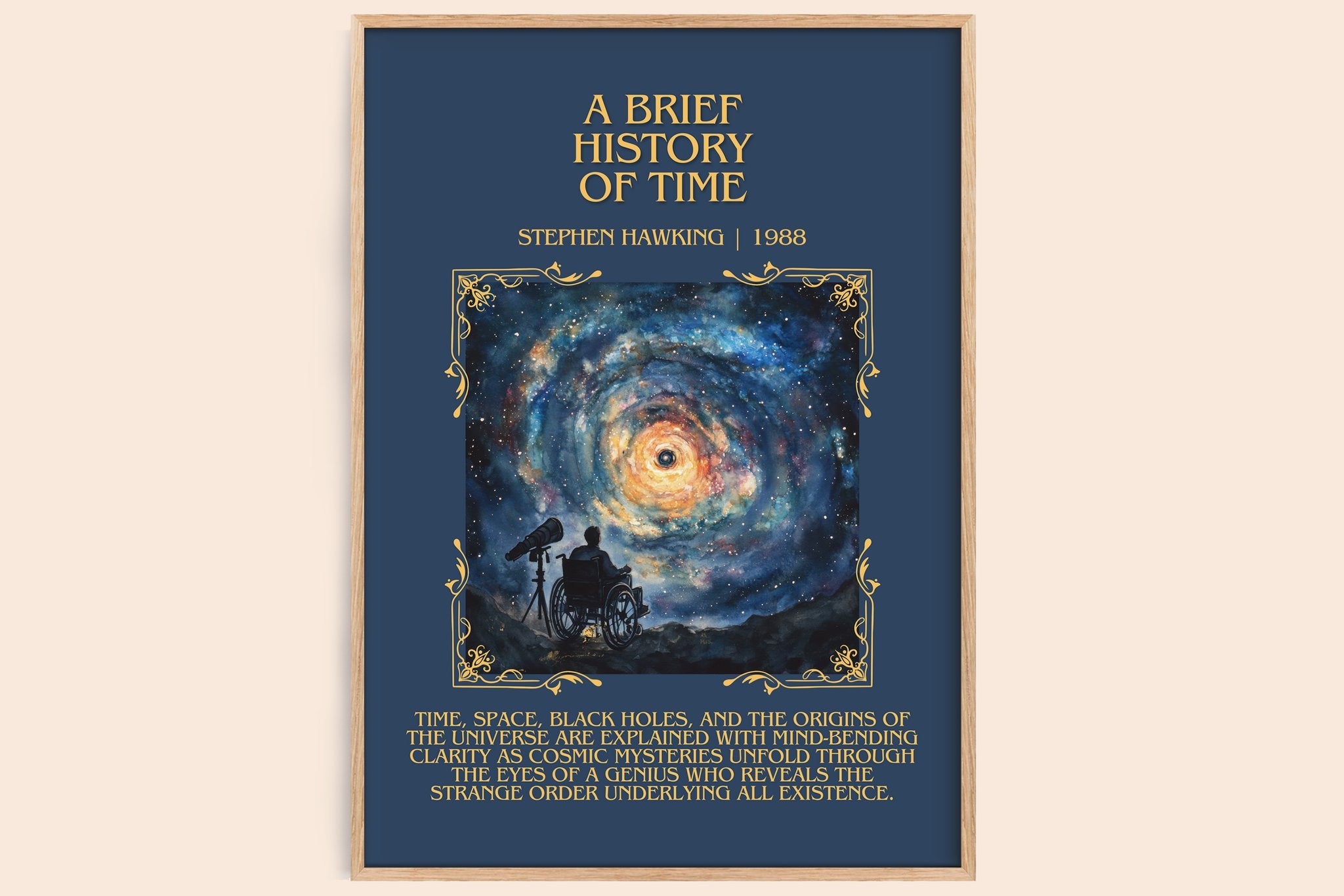 A Brief History of Time Minimalist Book Poster by Stephen Hawking