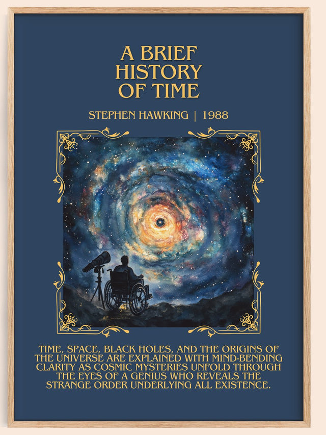 A Brief History of Time Minimalist Book Poster by Stephen Hawking