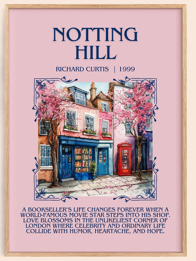 Notting Hill Minimalist Book Poster by Richard Curtis