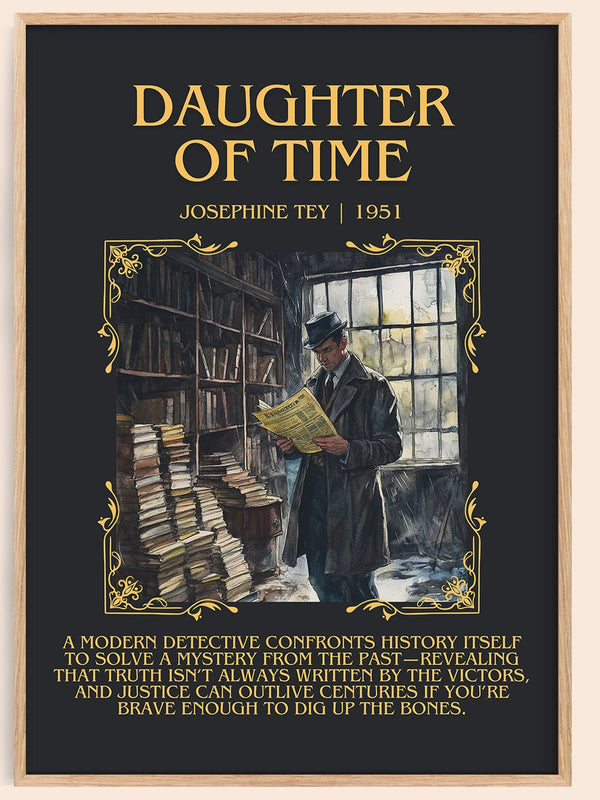 The Daughter of Time minimalist book poster by Josephine Tey – framed literary art print