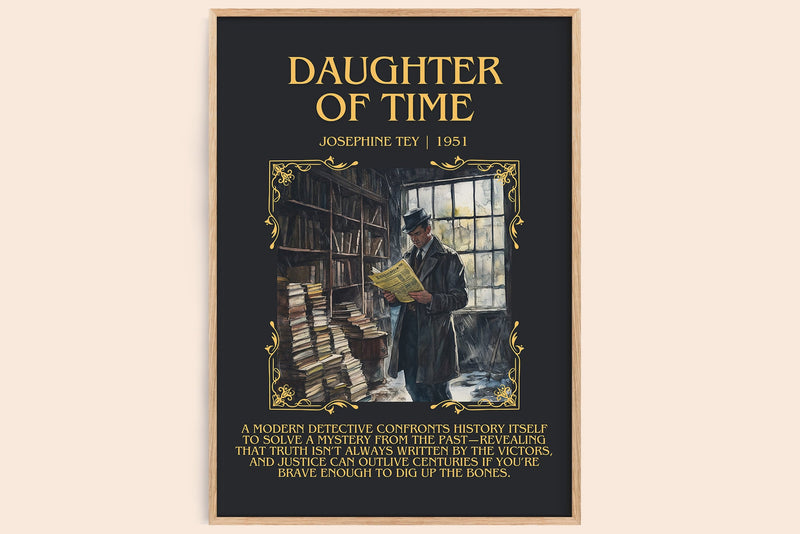 The Daughter of Time minimalist book poster by Josephine Tey – framed literary art print