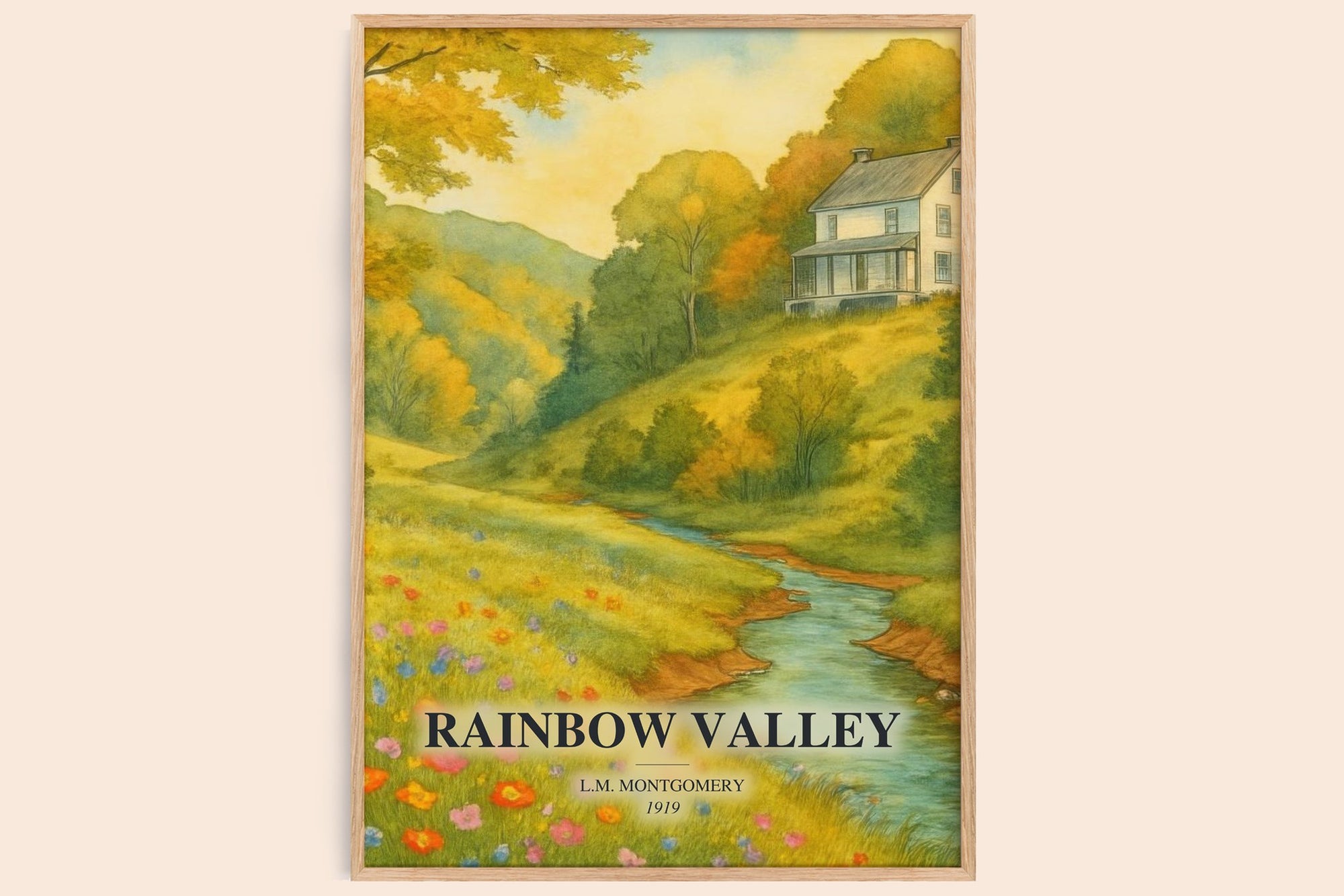Rainbow Valley watercolour book poster by L.M. Montgomery – framed literary art print