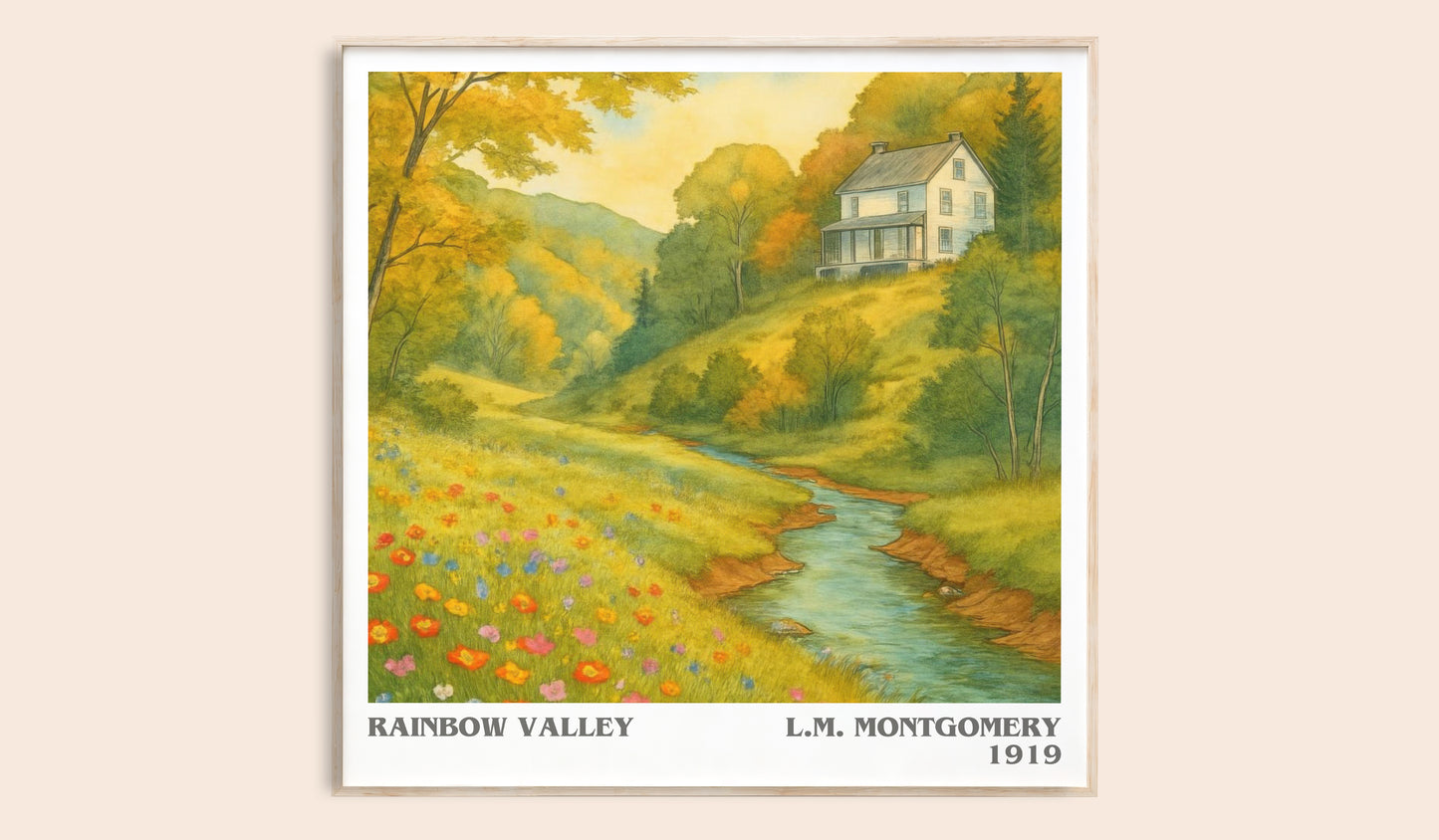 Rainbow Valley literary book poster by L.M. Montgomery – framed literary art print