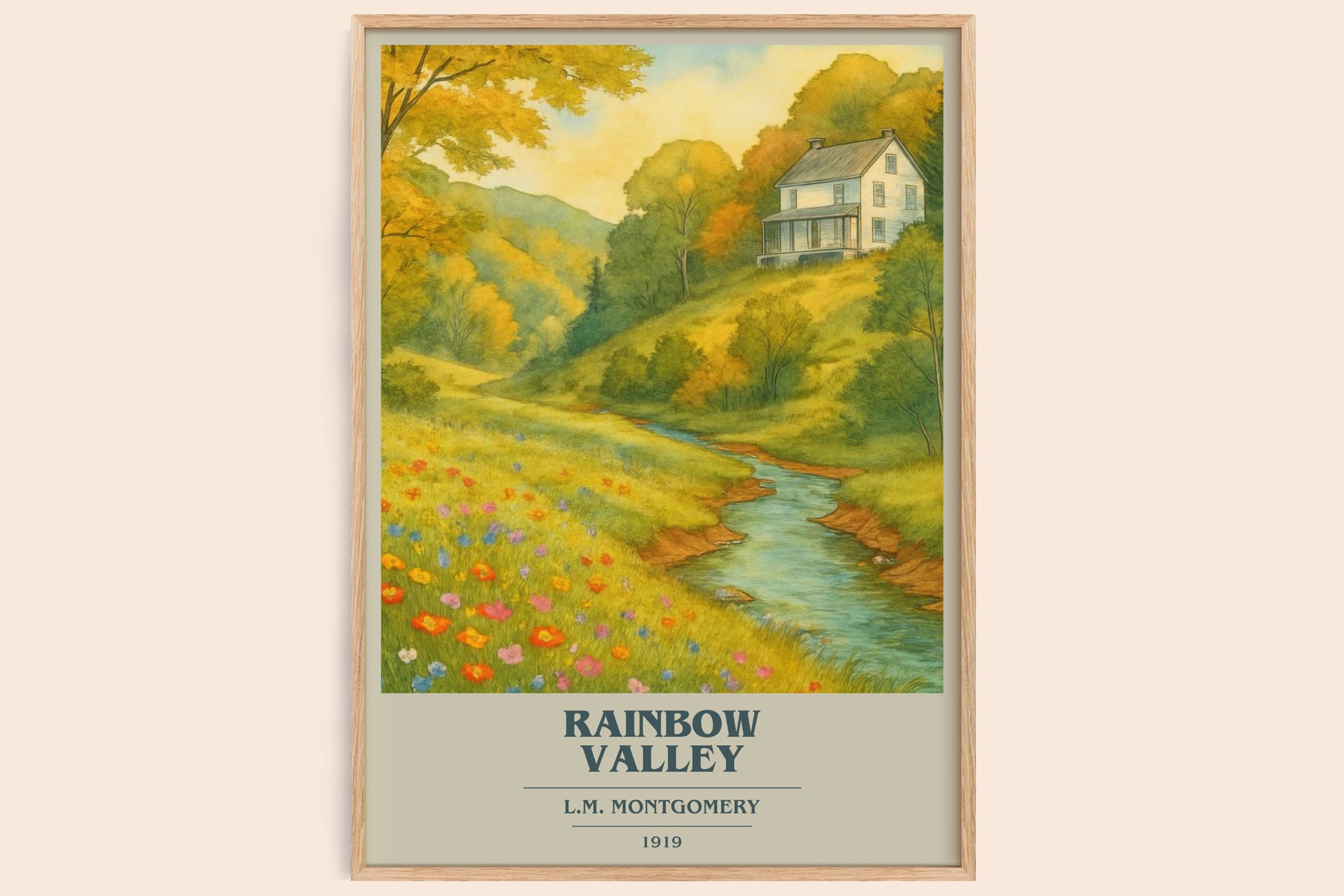 Rainbow Valley book cover book poster by L.M. Montgomery – framed literary art print