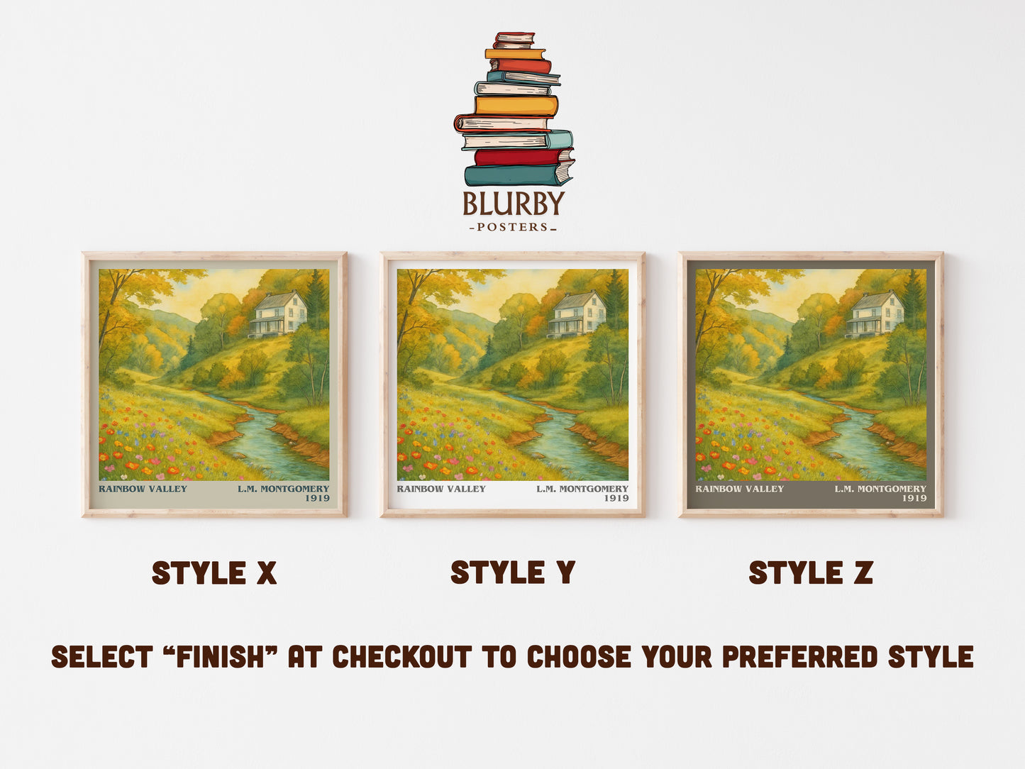 Rainbow Valley literary print in frame leaning in hallway – childrens wall art