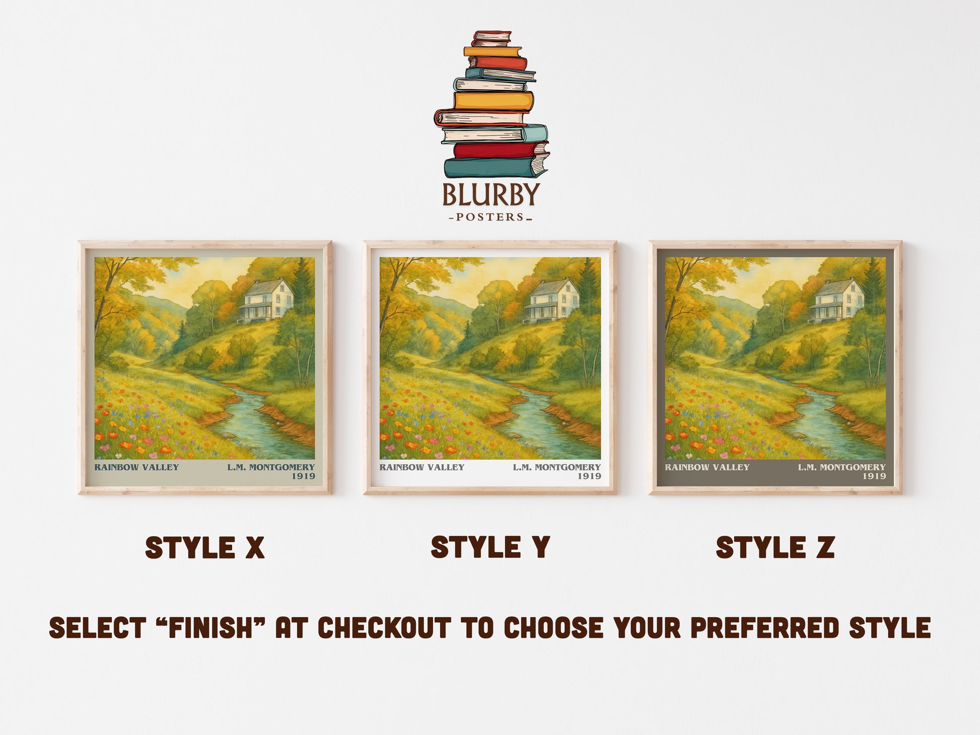 Rainbow Valley literary print in frame leaning in hallway – childrens wall art