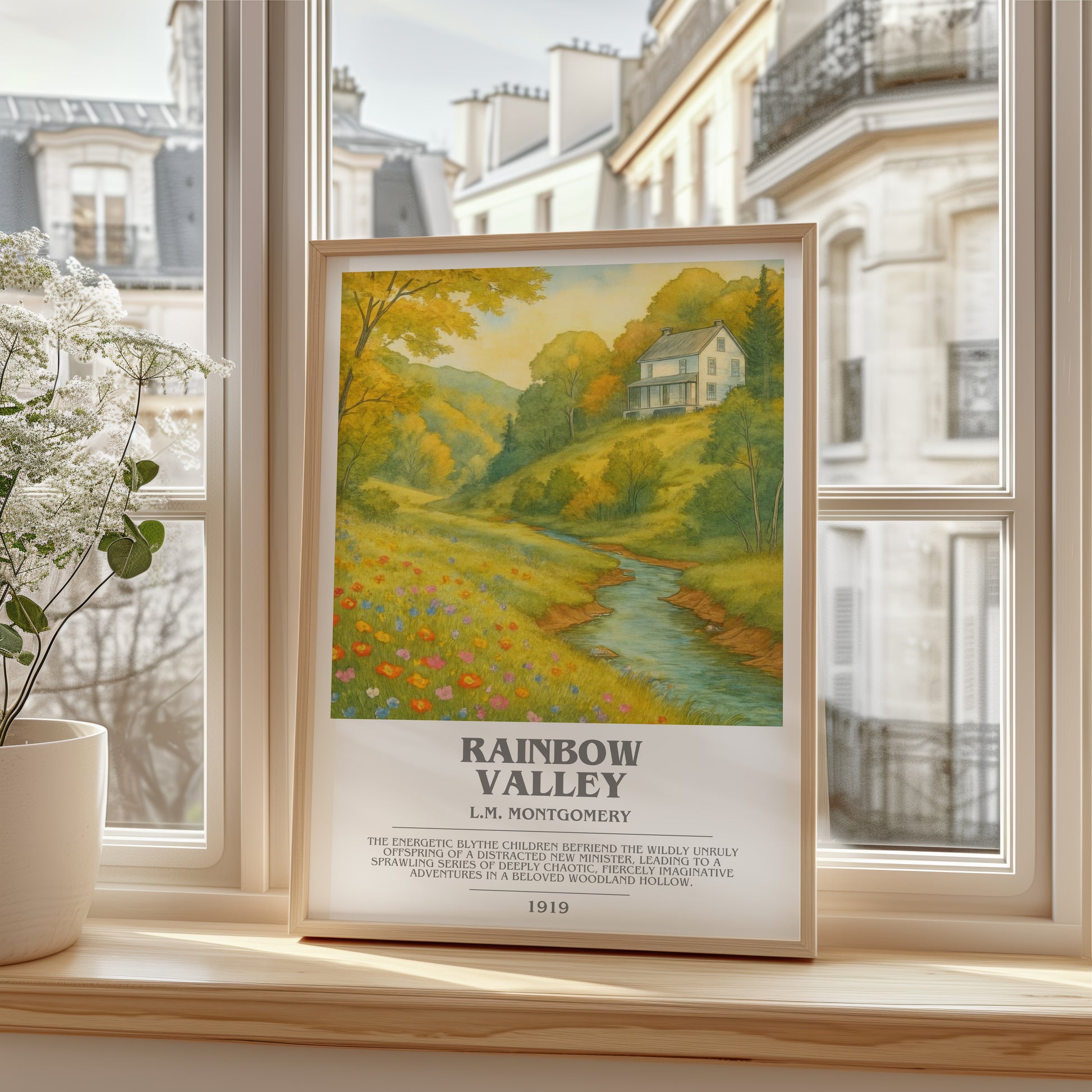 Rainbow Valley bookish poster colour and style options – L.M. Montgomery book art