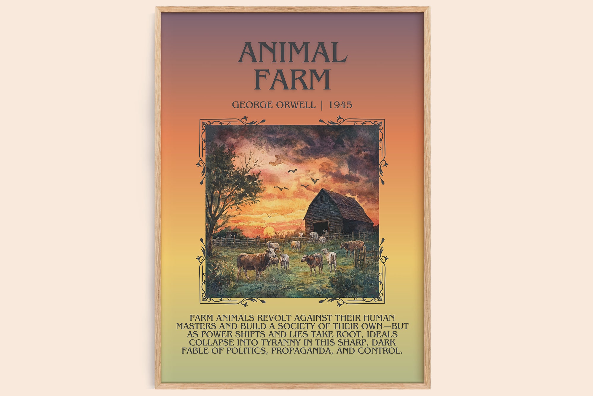 Animal Farm | George Orwell | Blurby Bookish Poster | Inspired Fan Art Print | Free Delivery