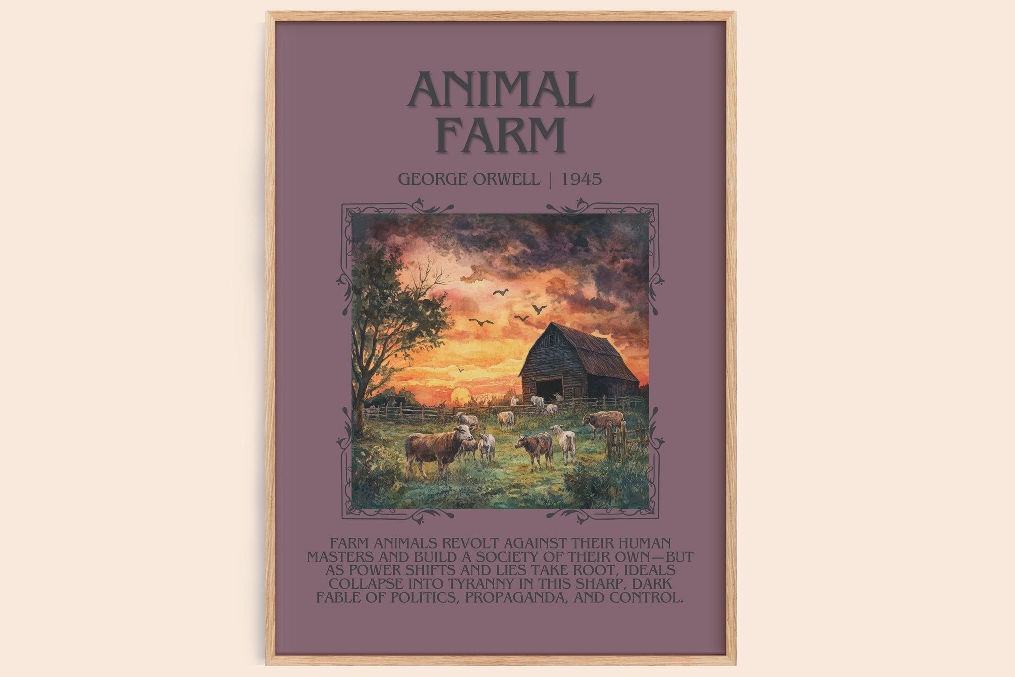 Animal Farm Minimalist Book Poster by George Orwell