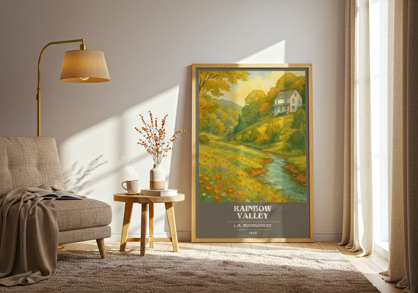 Rainbow Valley book cover print on bookshelf – L.M. Montgomery fan gift