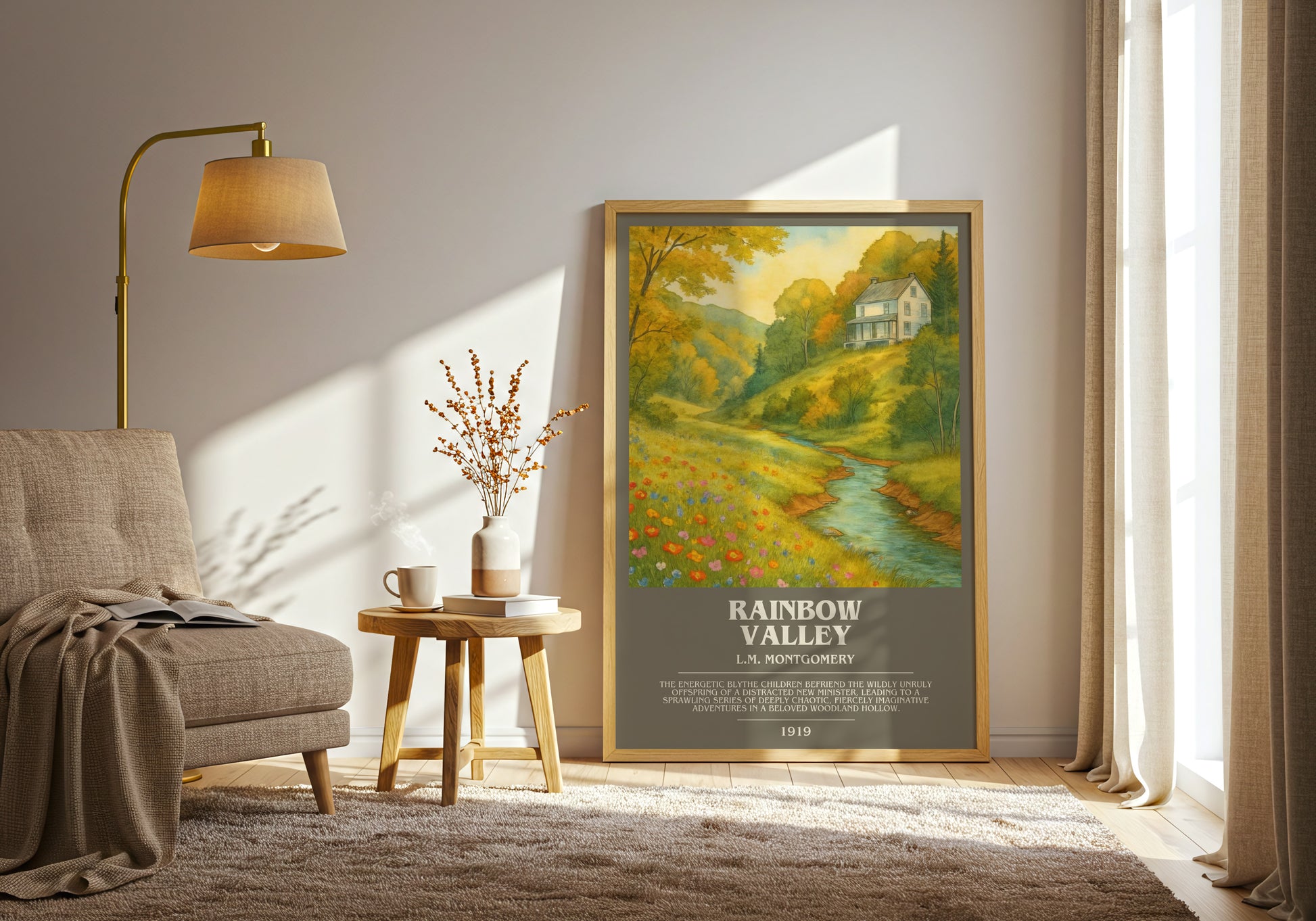 Rainbow Valley bookish print on bookshelf – L.M. Montgomery fan gift