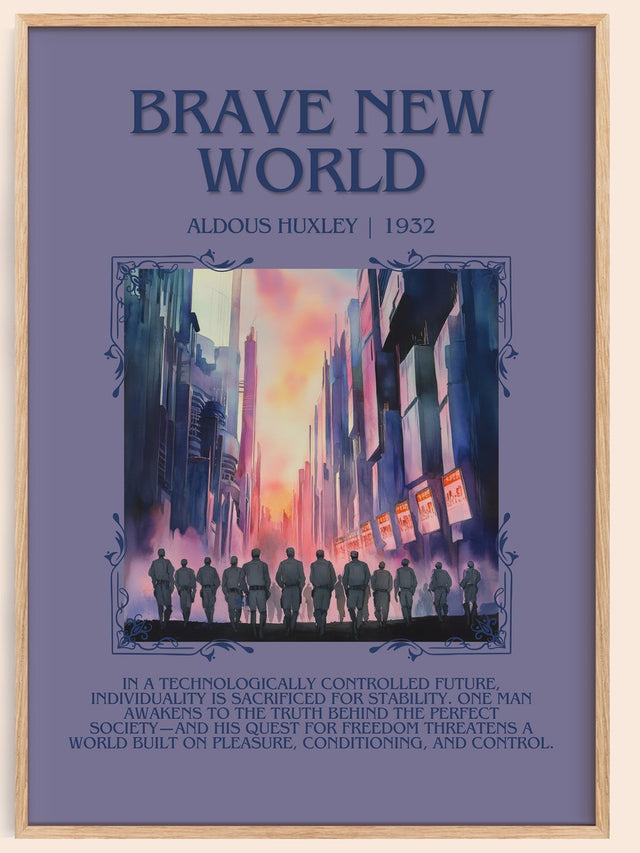 Brave New World Minimalist Book Poster by Aldous Huxley