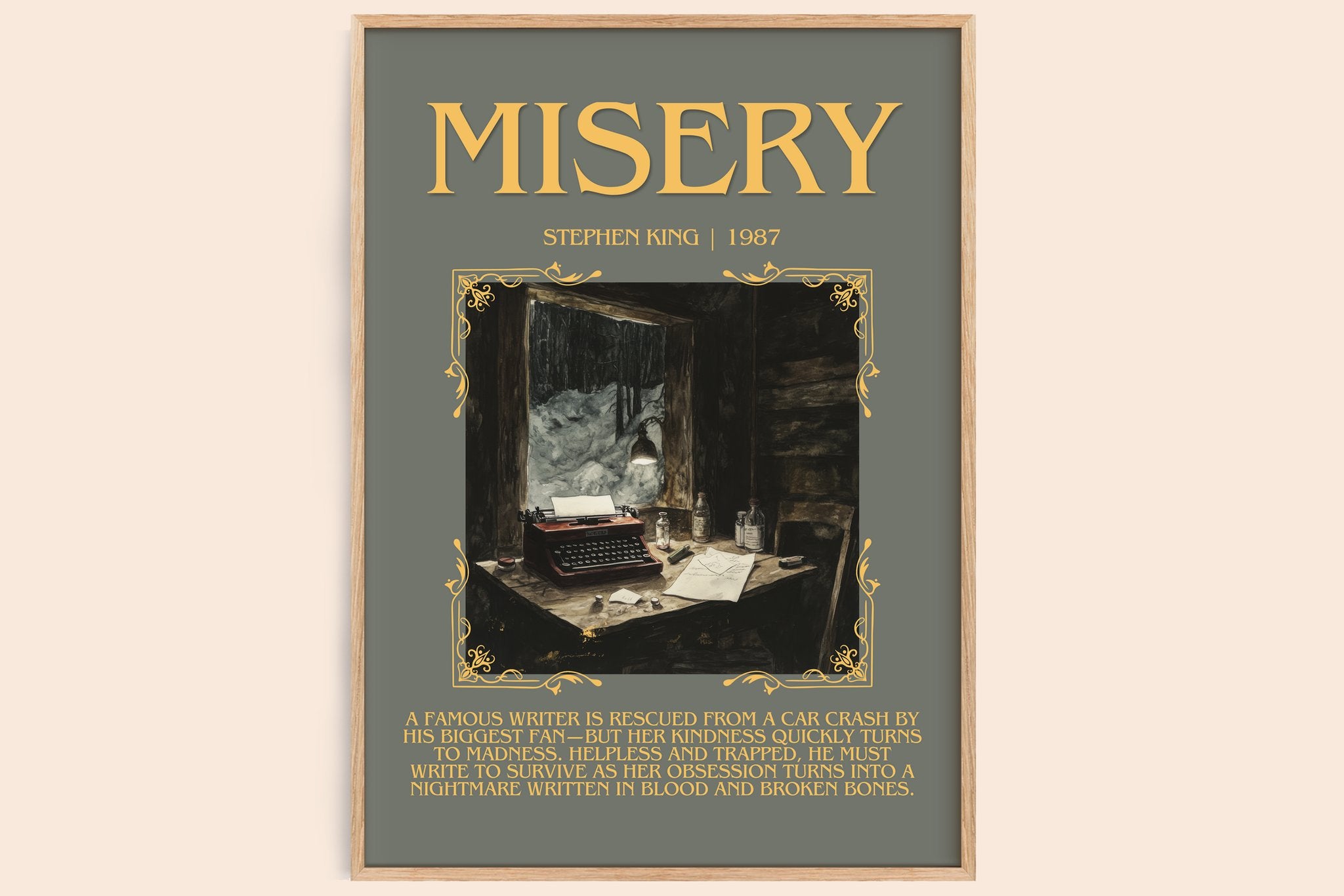 Misery Minimalist Book Poster by Stephen King