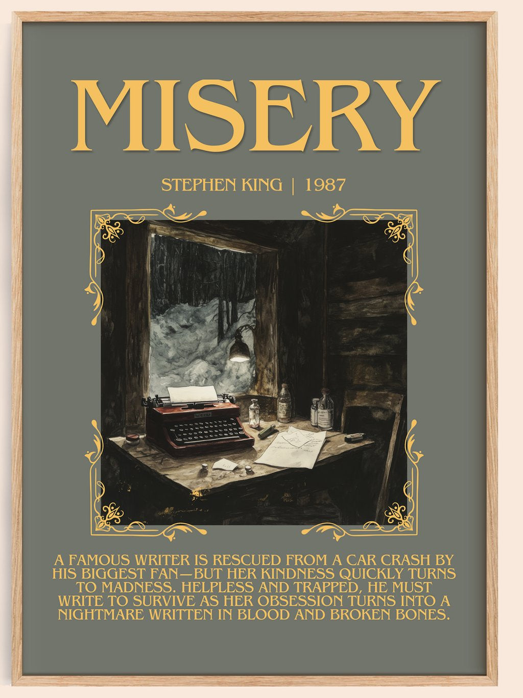 Misery Minimalist Book Poster by Stephen King
