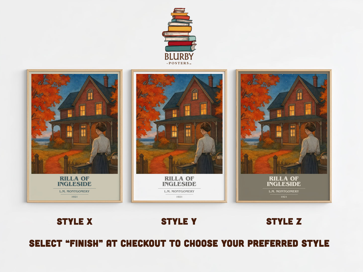 Rilla Of Ingleside book cover print in frame leaning in hallway – childrens wall art