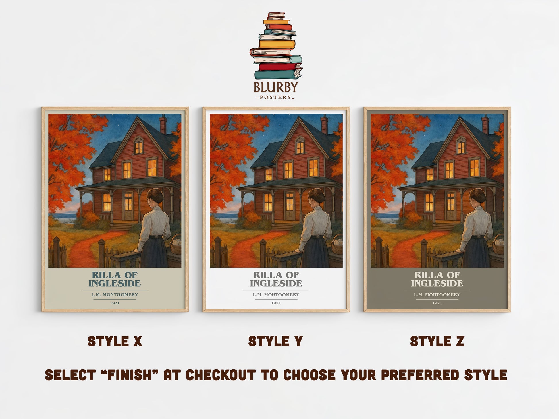 Rilla Of Ingleside book cover print in frame leaning in hallway – childrens wall art
