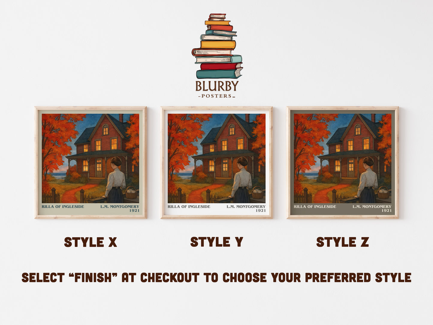 Rilla Of Ingleside literary print in frame leaning in hallway – childrens wall art