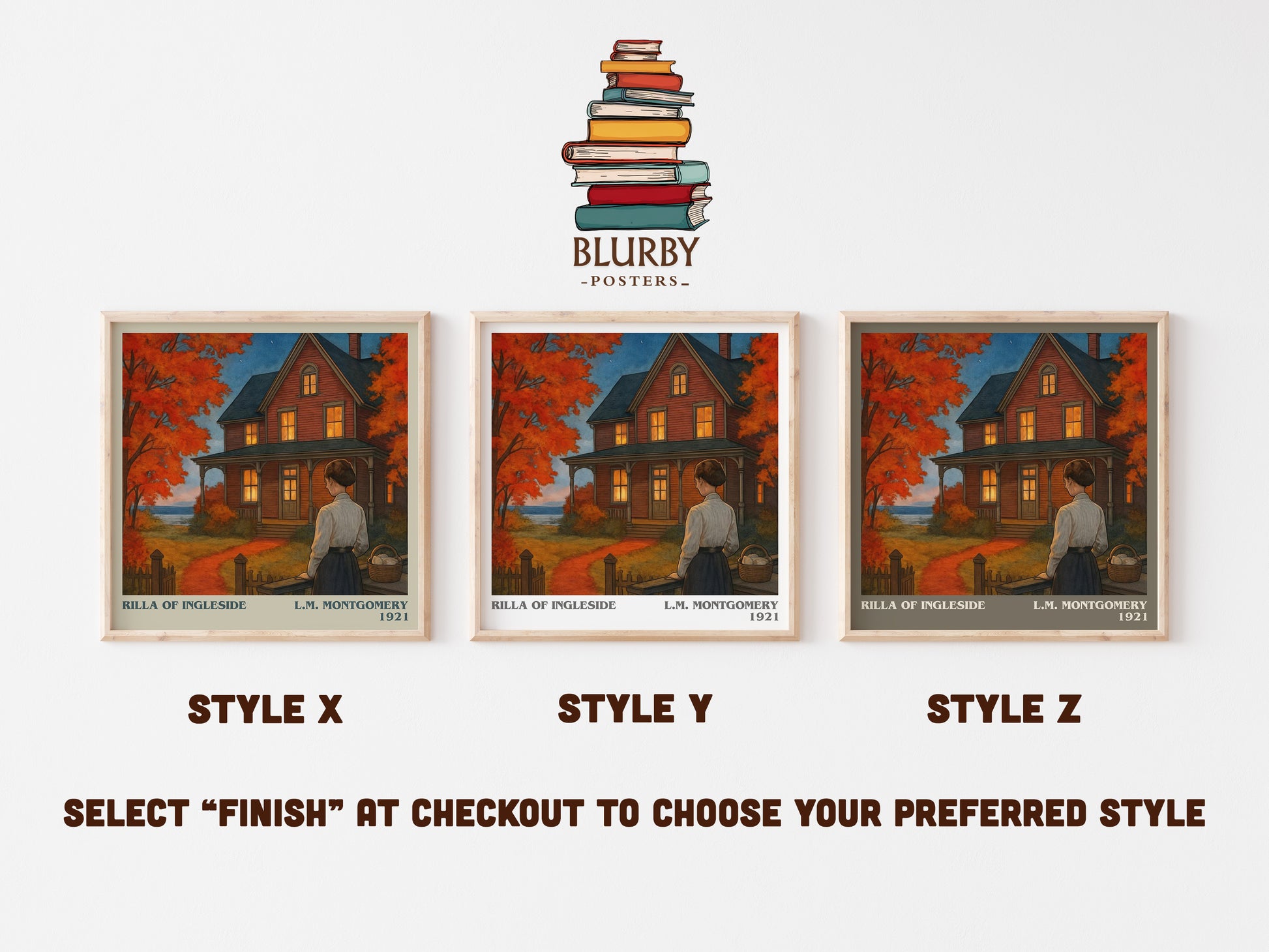 Rilla Of Ingleside literary print in frame leaning in hallway – childrens wall art