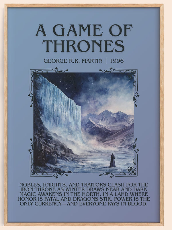 A Game Of Thrones minimalist book poster by George R.R. Martin – framed literary art print