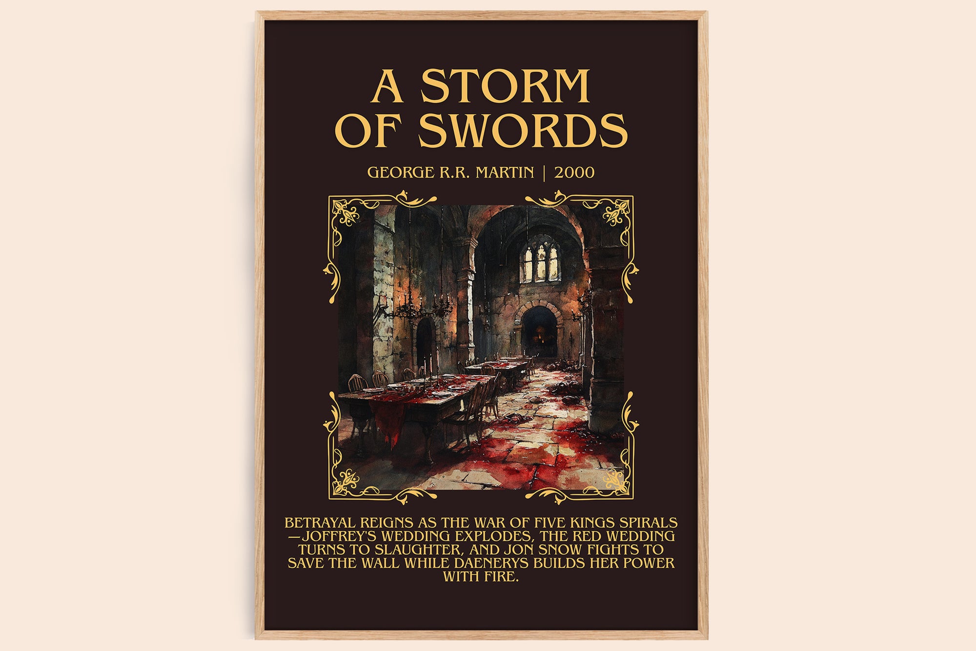 A Storm of Swords minimalist book poster by George R. R. Martin – framed literary art print