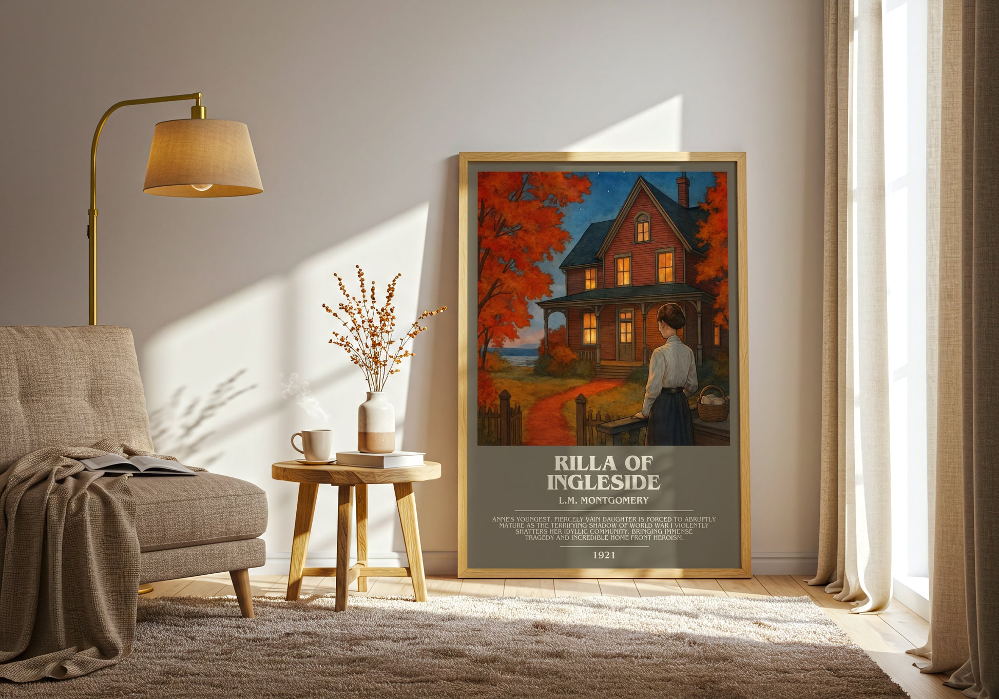 Rilla Of Ingleside bookish print on bookshelf – L.M. Montgomery fan gift