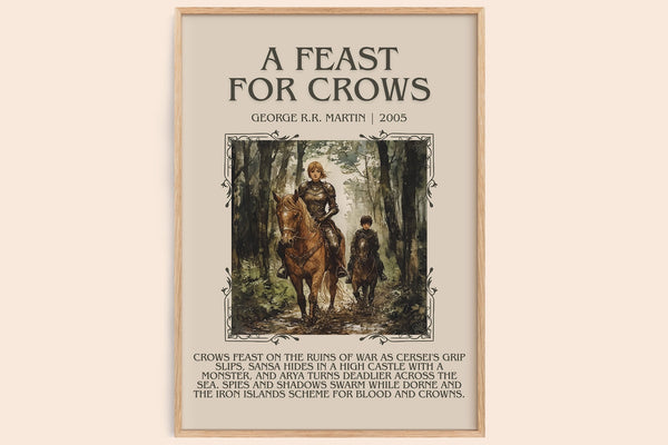 A Feast For Crows minimalist book poster by George R.R. Martin – framed literary art print