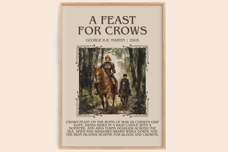 A Feast For Crows minimalist book poster by George R.R. Martin – framed literary art print