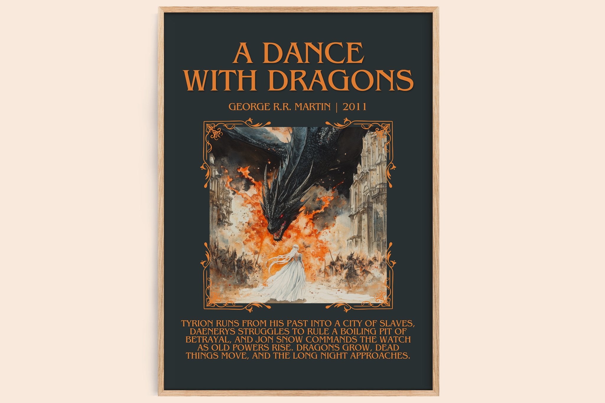 A Dance With Dragons Minimalist Book Poster by George R.R. Martin