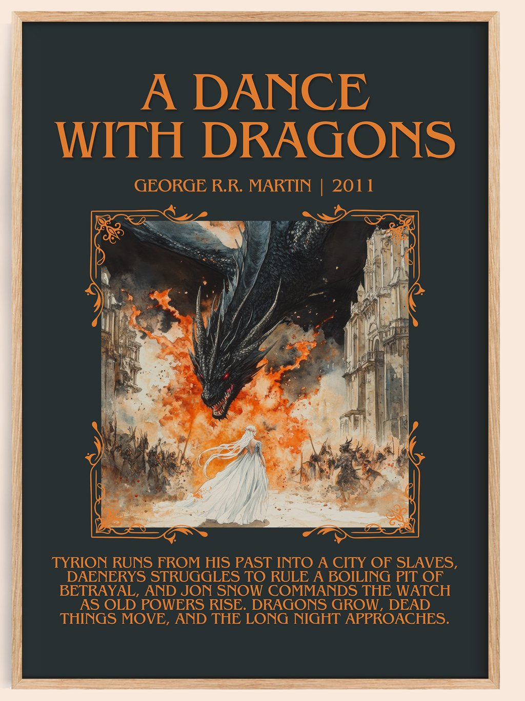 A Dance With Dragons Minimalist Book Poster by George R.R. Martin – book poster