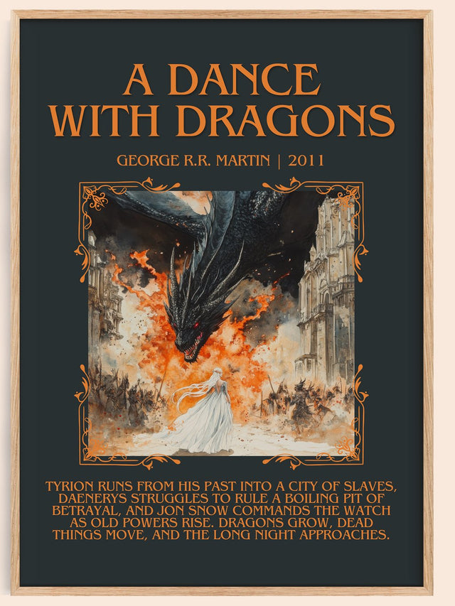 A Dance With Dragons Minimalist Book Poster by George R.R. Martin