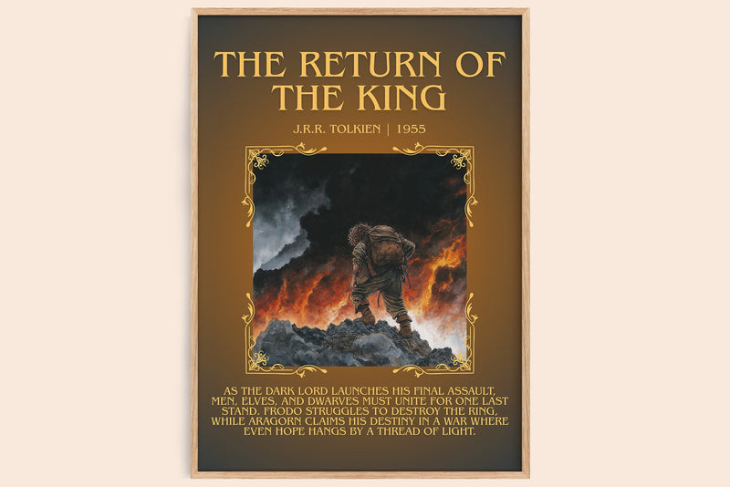 The Return Of The King minimalist book poster by J.R.R. Tolkien – framed literary art print