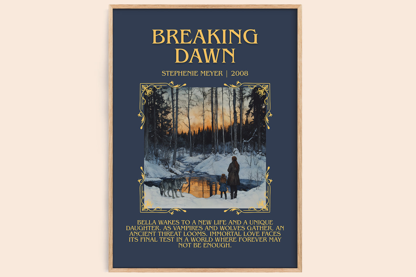 Breaking Dawn minimalist book poster by Stephenie Meyer – framed literary art print