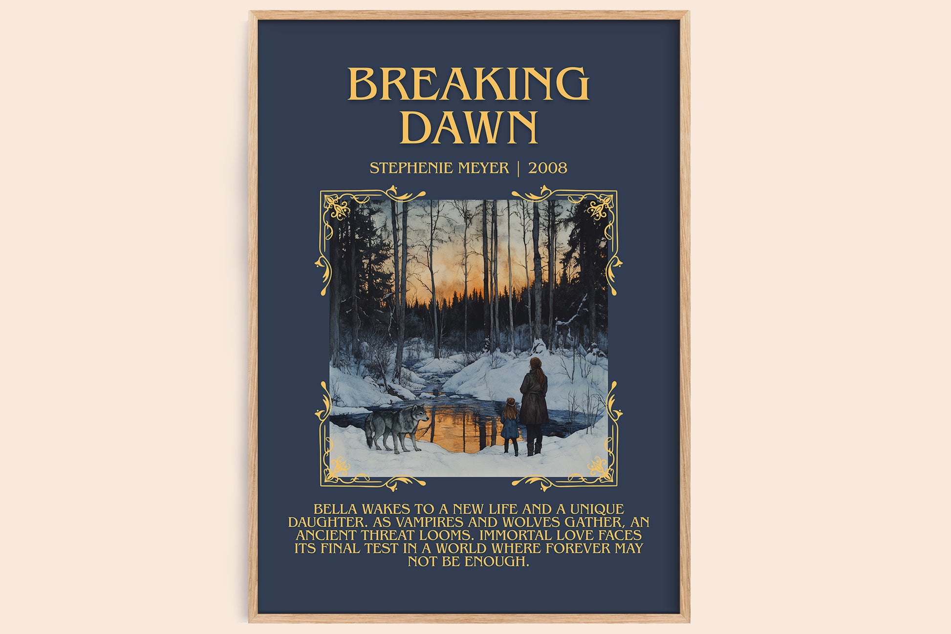 Breaking Dawn minimalist book poster by Stephenie Meyer – framed literary art print