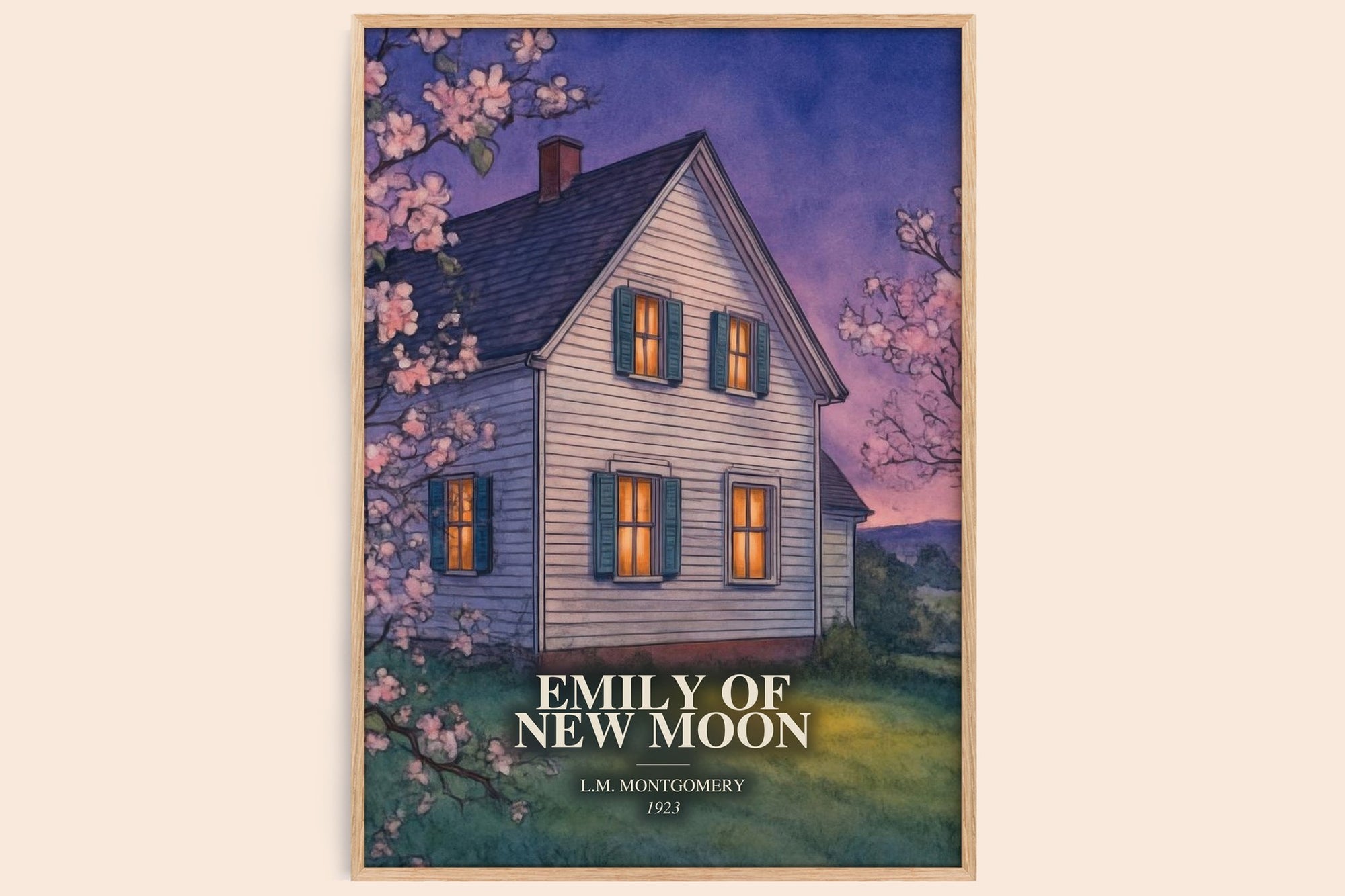 Emily Of New Moon watercolour book poster by L.M. Montgomery – framed literary art print