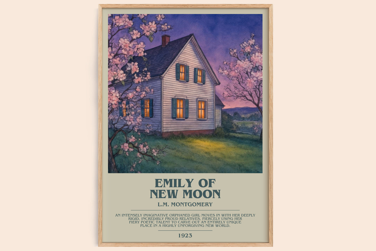 Emily Of New Moon bookish book poster by L.M. Montgomery – framed literary art print
