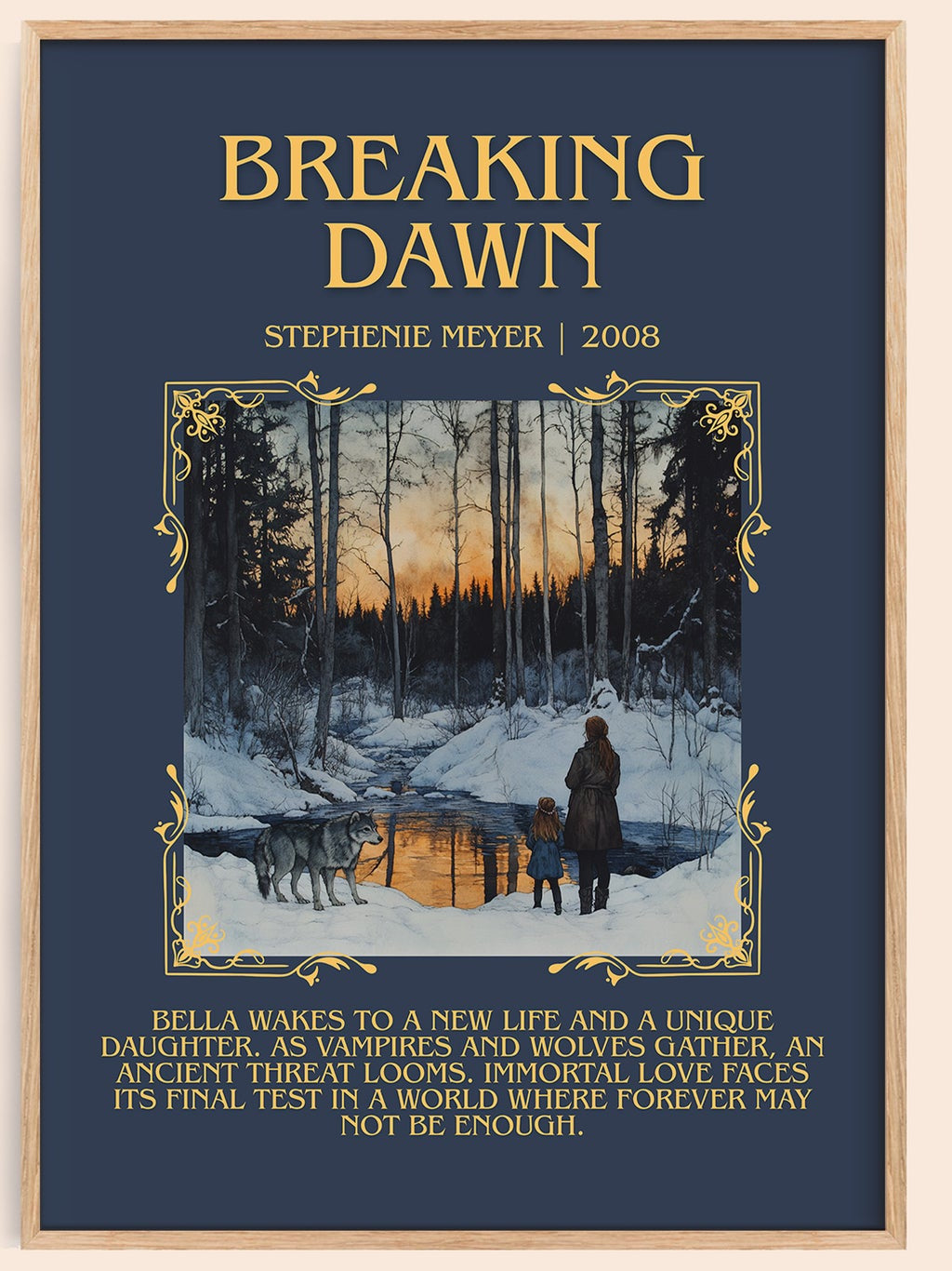 Breaking Dawn minimalist book poster by Stephenie Meyer – framed literary art print