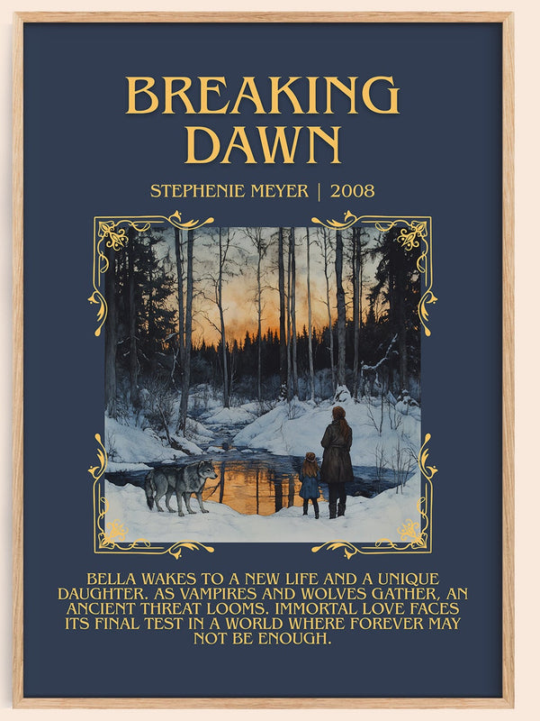 Breaking Dawn minimalist book poster by Stephenie Meyer – framed literary art print