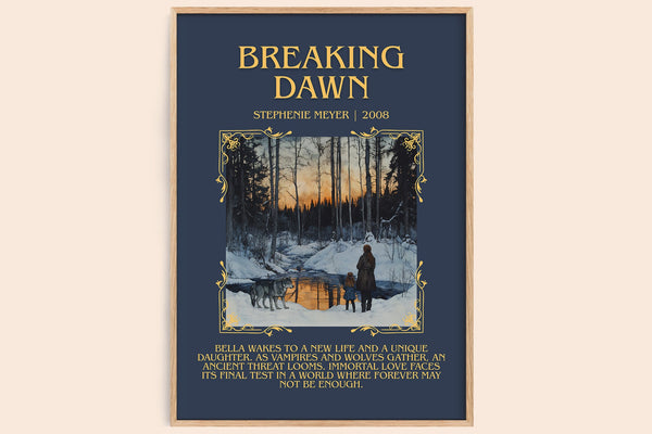 Breaking Dawn minimalist book poster by Stephenie Meyer – framed literary art print