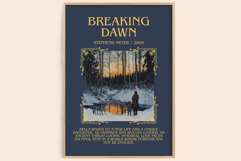 Breaking Dawn minimalist book poster by Stephenie Meyer – framed literary art print