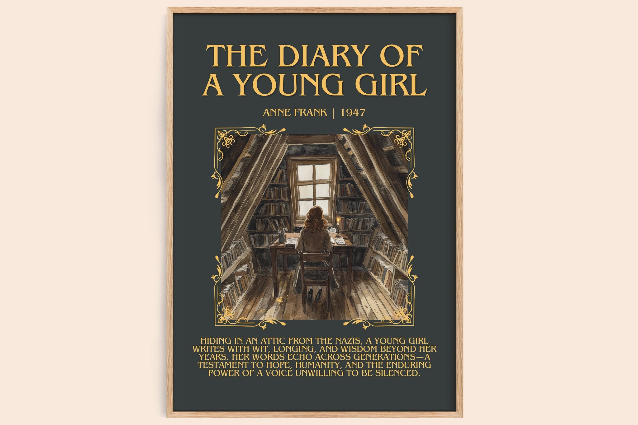 The Diary Of A Young Girl Minimalist Book Poster by Anne Frank