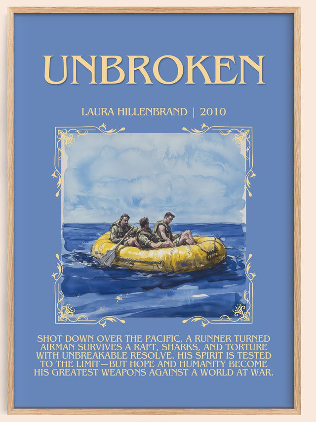 Unbroken Minimalist Book Poster by Laura Hillenbrand
