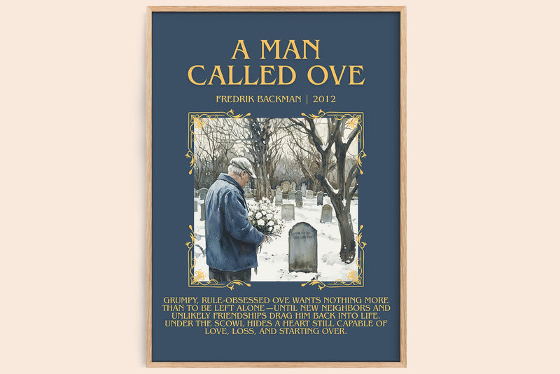 A Man Called Ove minimalist book poster by Fredrik Backman – framed literary art print